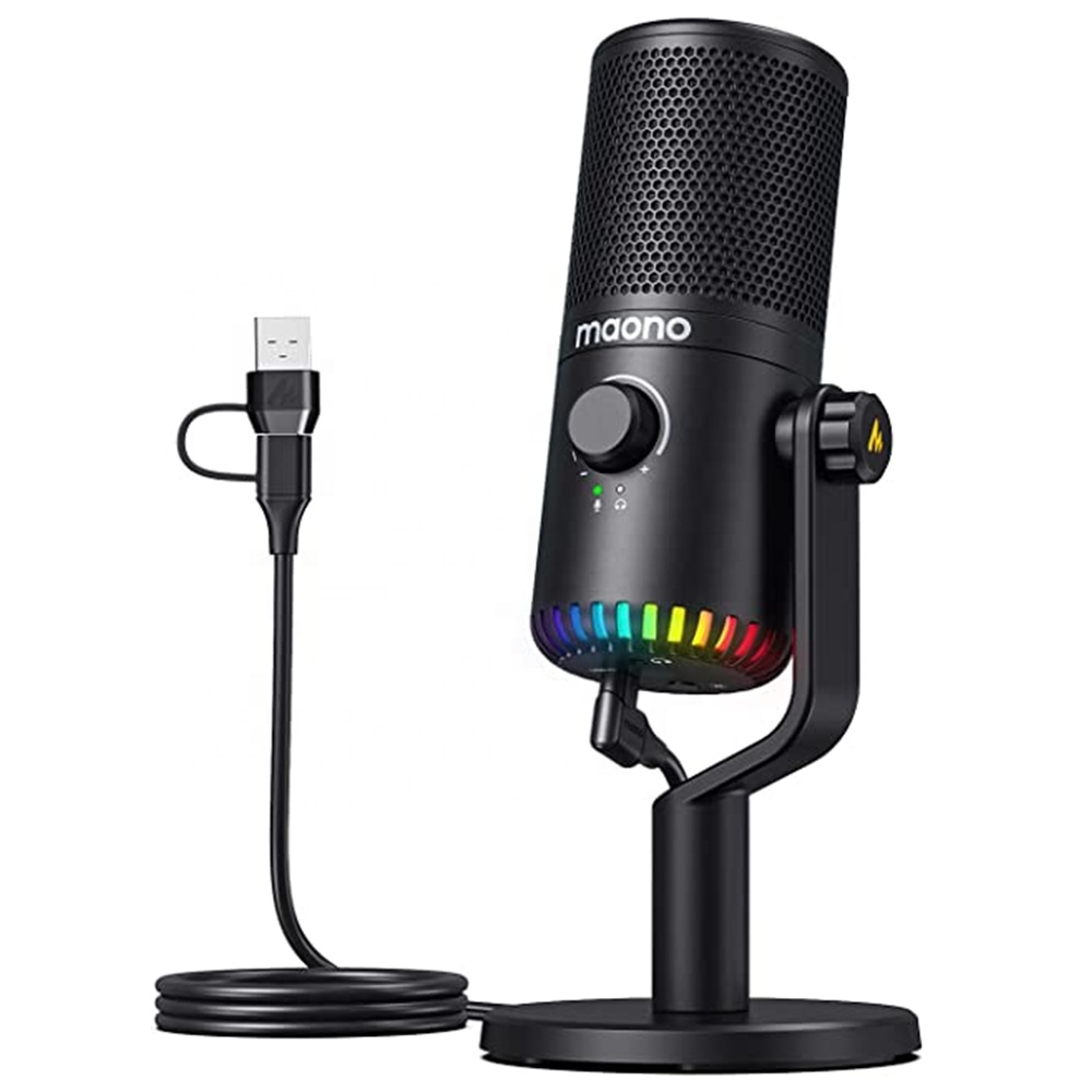 Pc Gaming Youtubers - MAONO PC Programmable RGB Gaming Microphone