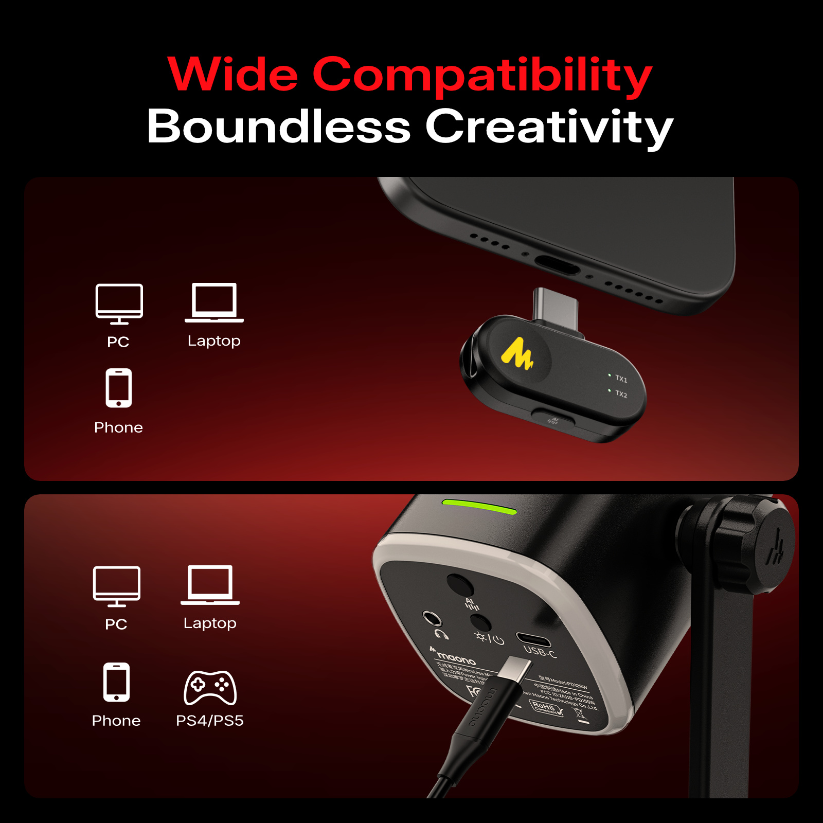 MAONO PD100W Wireless USB Dyna - đánh giá và giá Pc Gaming Live Streaming