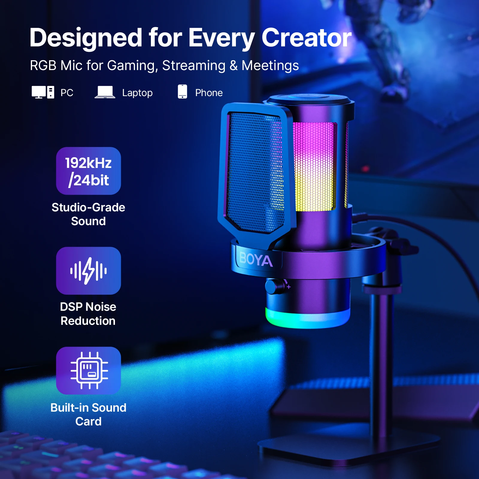 BOYA CastMic G30 USB RGB Gamin - đánh giá và giá Pc Gaming Live Streaming