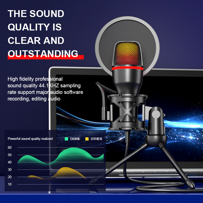 Professional Condenser Microph - đánh giá và giá Pc Gaming Live Streaming