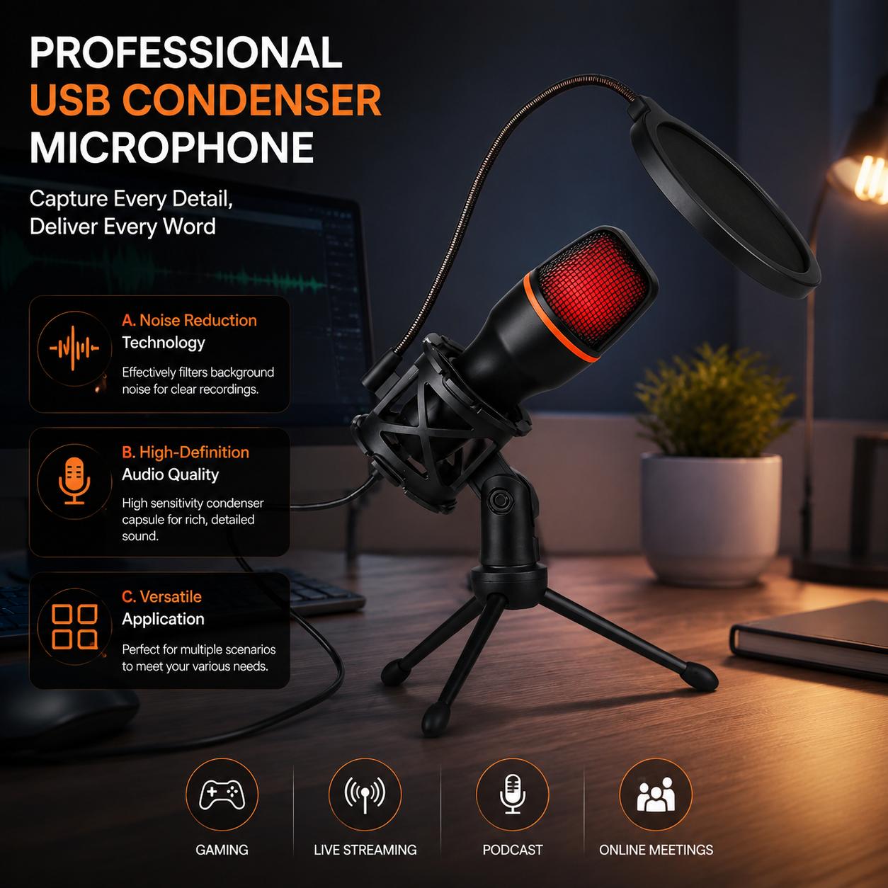 Professional Condenser Microph - đánh giá và giá Pc Gaming Youtubers