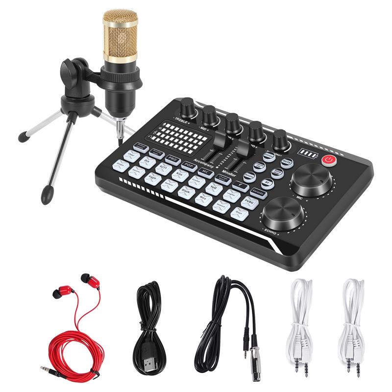 F998 Sound Card Kit,BM-800 Mic - đánh giá và giá Pc Gaming Live Streaming
